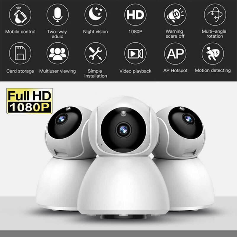V380 1080P petit bonhomme de neige webcam prend en charge le stockage en nuage/suivi automatique sans adaptateur