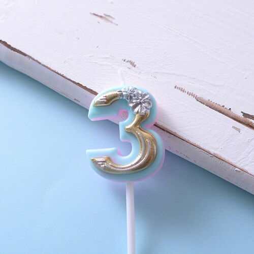 fleur anniversaire bougie gâteau décoration numérique romantique adulte fille gâteau bougie: 3