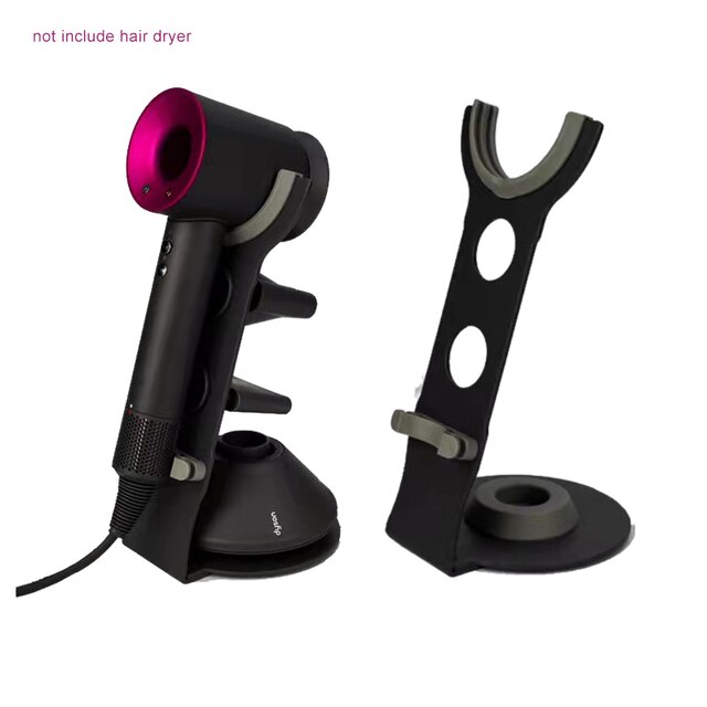 Supporto per asciugacapelli supporto per asciugacapelli Dyson staffa portatile con portaoggetti Super magnetico per ugello per asciugacapelli Dyson da bagno: Model D Black