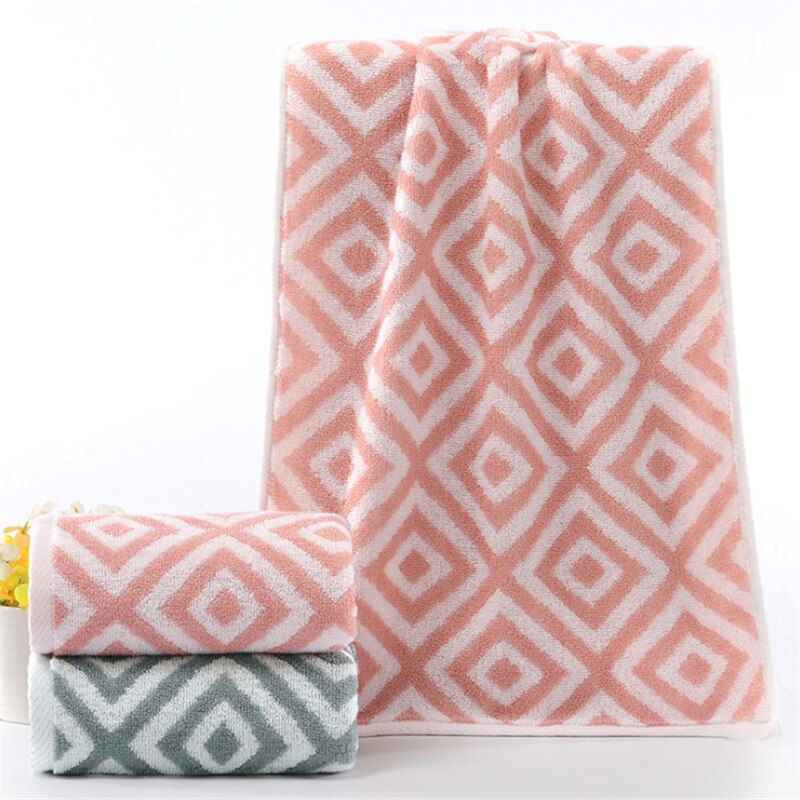 Toalla de algodón puro, toalla de mano de diamante, toalla suave absorbente 34*74, Toalla de baño