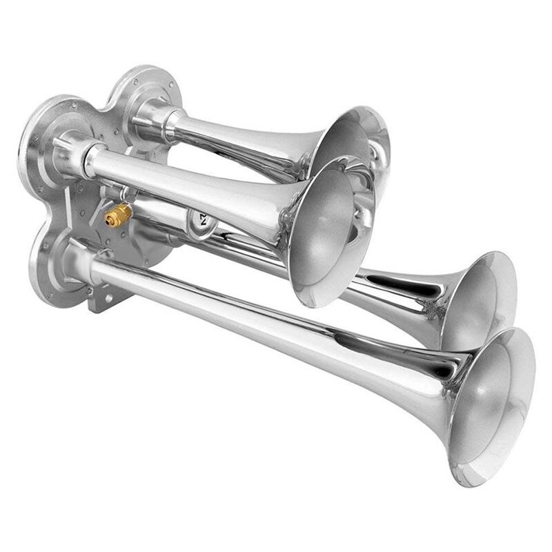 Loud 149dB 4/Four Trumpet Train Air Horn with 12V Electric Solenoid Zinc alloy