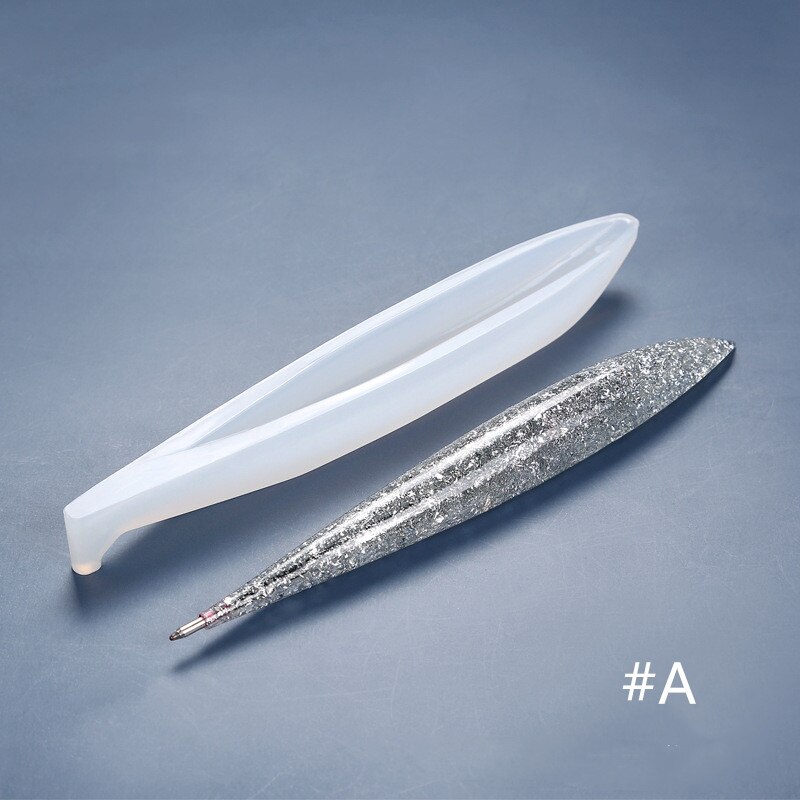 Stylo coquille Transparent Silicone moule stylo à bille résine époxy moulage moules maison artisanat ornements faisant des outils moule: A