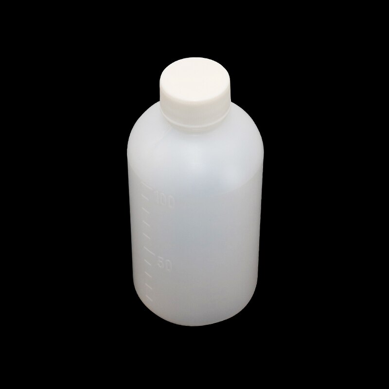 Botella de plástico de laboratorio, botella de reactivo de almacenamiento de químicos de plástico transparente, calibración de 100ml, 1 ud.