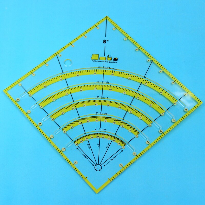 Règle de matelassage de tissu multifonctionnel, pour Patchwork, arc et éventails, règle de coupe de cercle de couette, bricolage, outils d'artisanat de couture
