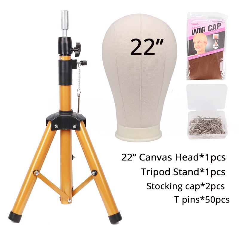 Plussign-trípode ajustable para cabeza de maniquí, cabeza de Peluca de poliestireno blanco con trípode, Kit de fabricación de peluca, cabeza de maniquí, cabeza de lona: 22  Gloden Tripod