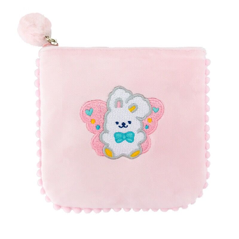 Bentoy Women Sanitary Napkin Bag Girls Korea Coin Purse Card Case Milkjoy Female Clear Tampon Japan Storage Holder: pink