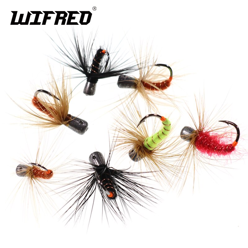 6Stck 1g 0,8g 0,5g 0,3g Gewichteten Buggy Wurm Fliege Eis Fischerei Locken Vorrichtungen Schnelle Untergang Nymphe Fliegen Köder für Winter Northland Angeln