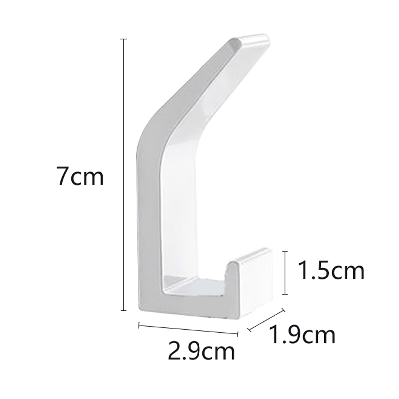 Haken Op De Muur Voor Opknoping Handdoeken Sleutel Kleding Dubbele Haak Rail Gewaad Haak Jas Voor Badkamer Woonkamer Keuken Accessoires: White 1pc