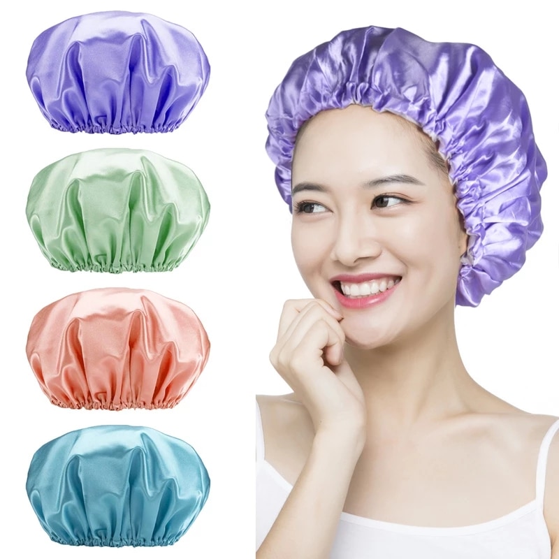 Using Colour Cap Double Waterproof Colour Ding Bath Cap with Plain ... – Vicedeal