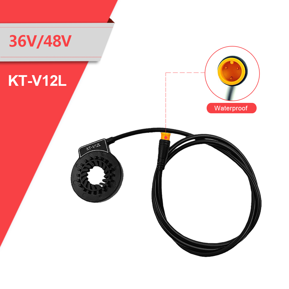 Elektrische Fiets Pas Sensor KT-V12L 6 Magneten Pedaal Assistent Sensor Dual Hall Sensoren 12 Signalen E-Bike Pas Sensor ebike Onderdelen: 3 Pin WP Plug