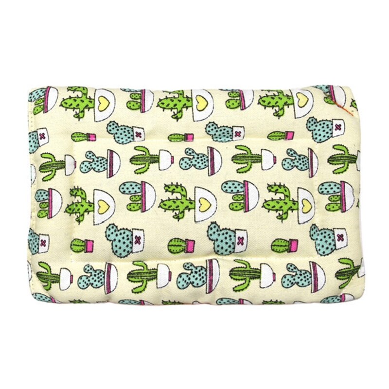 Reptile Sleeping Bag Tropical Cactus Print Blanket with Pillow Cage Sleepovers Nap Mat for Bearded Dragon Leopard Gecko Lizard