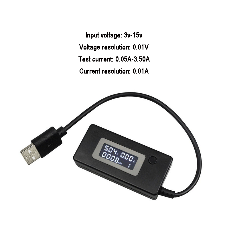 Detektor USB Volt Strom Spannung Arzt Ladegerät Kapazität Tester Meter Voltmeter Amperemeter Power Bank Stecker LCD: 4