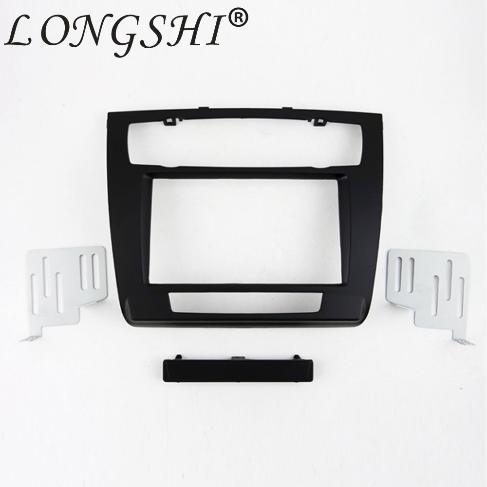LONGSHI Double Din Car Radio Stereo Dash Mounting Kit for BMW 1 E81 E82 E87 E88 2007 Trim Audio Panel Facia Adaptor , 2din