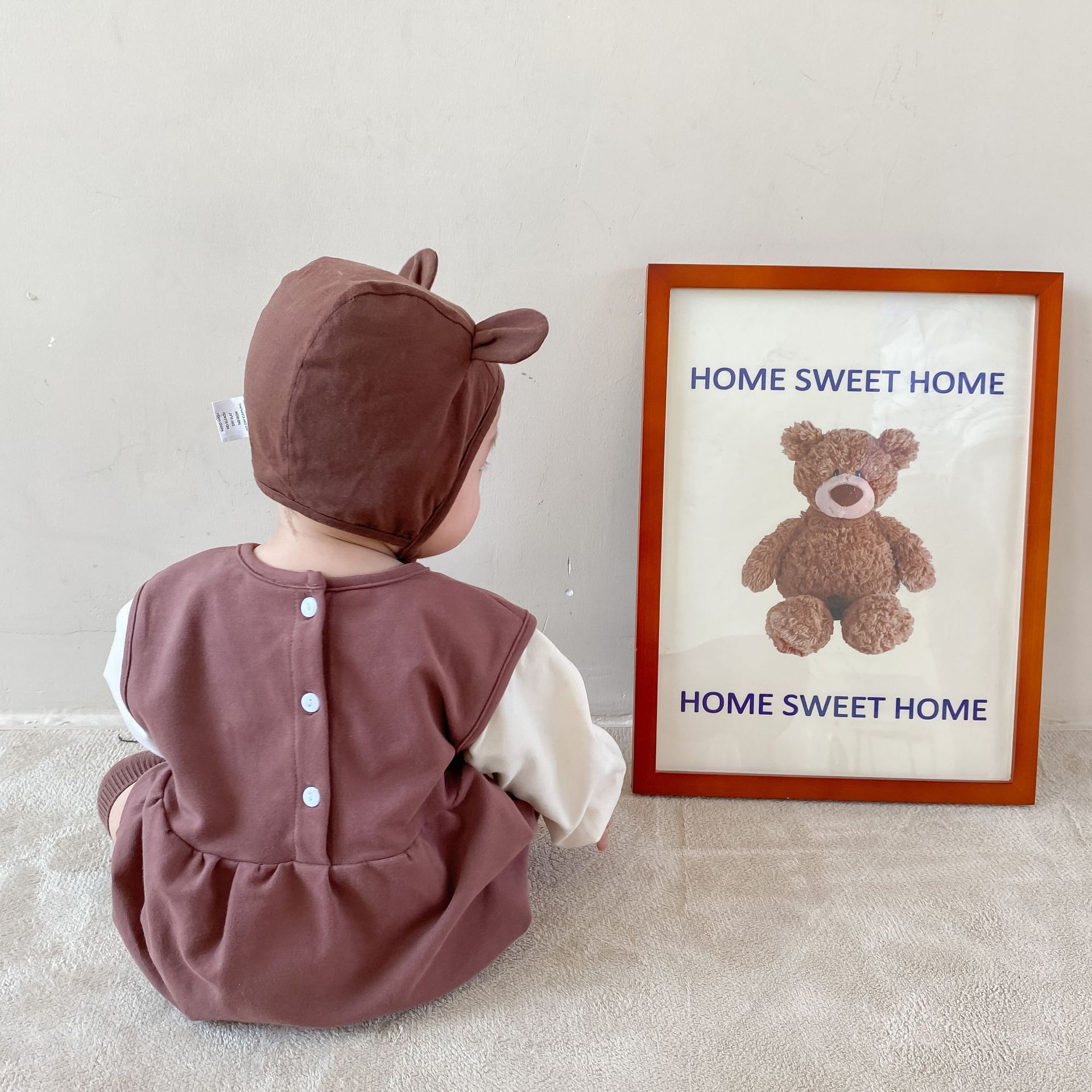 2022 Baby Winter Romper Fleece Gevoerde Koreaanse Stijl Verse Hond Borduren Romper Voor Baby Meisjes En Baby Boy