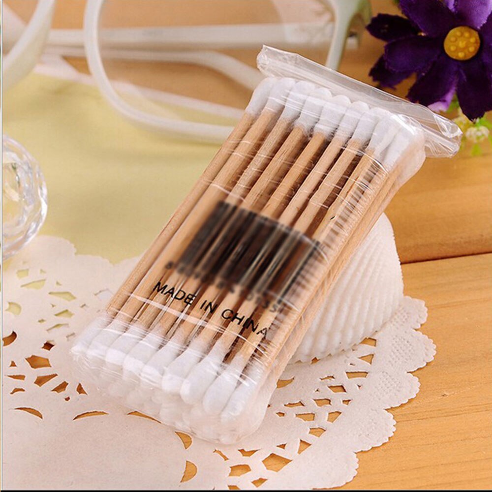 825 Stuks Double Head Wattenstaafjes Swabtip Sticks Natuurlijke Make-Up Wattenstaafjes Tip Houten Applicator Make-Up Tool