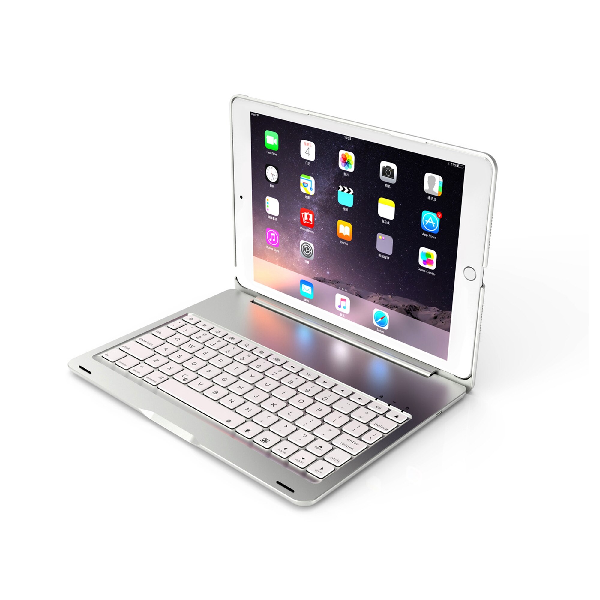 Draadloze Bluetooth Toetsenbord Cover Voor Ipad Air3 Pro10.5 Ipad 10.5 Inch Aluminium Light-Emitting 10.5 &#39;&#39;Bluetooth Toetsenbord case: Silver