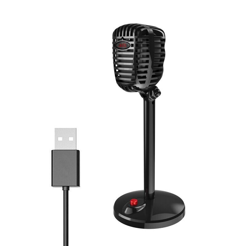 Condensator Microfoon Computer Usb-poort Studio Microfoon Voor Pc Geluidskaart Professionele Karaoke Microfoons Live Opname: usb black