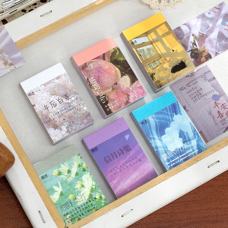 6 tipos de 50 hojas de serie de intercambio de deseos libro de pegatinas INS Art Secoration Stickers Material DIY diario escolar papelería