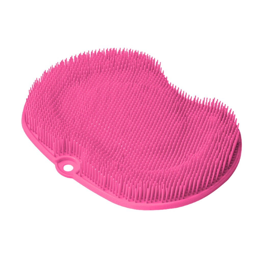 Foot Massage Shower Mat Bath Silicone Exfoliating Scrub Mat Bathing Cleaning Massage Floor Door Cushion Rug Pad Carpet: Pink