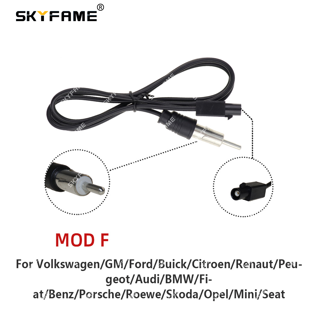 SKYFAME Car Radio FM AM Antenna Converter Adapter Extended Line Plug For Car Playe DVD Android Multimedia Navigation: Brown
