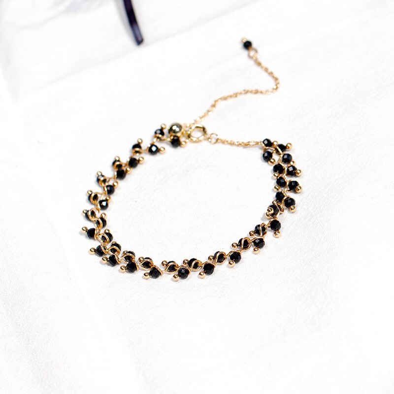 DAIMI 3mm Natürliche Schwarz Spinell Kupfer Gold Überzogen Für Frauen