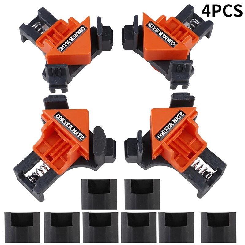 Clips de fijación de ángulo recto para carpintería, abrazadera de esquina para marco de imagen, herramienta de mano para carpintería, accesorio de bricolaje, 4 Uds.