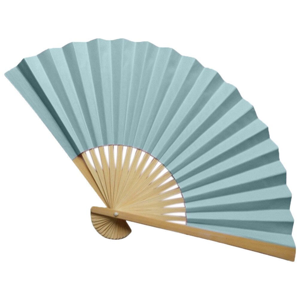 Classic Style Flower Fabric Bamboo Folding Dance Hand Fan Beige Summer Vintage Bamboo Folding Hand Held Fan Chinese Dance #W2