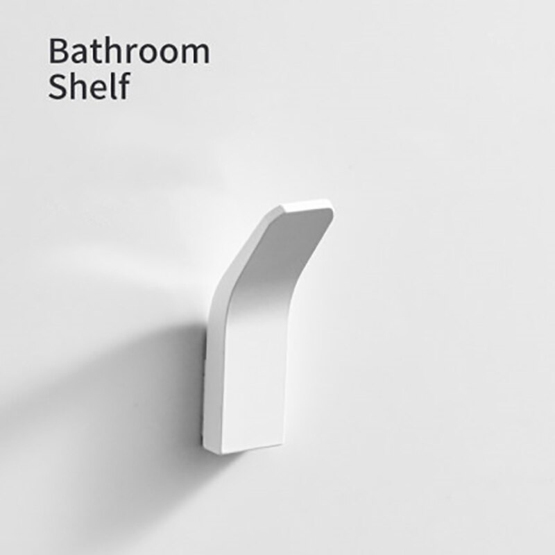 Zwart Gewaad Haak Muur Haak Handdoek Haak Voor Badkamer Kapstok Roestvrij Haak Hanger Kleerhangers Voor Keuken Hardware Badkamer: White 1pc