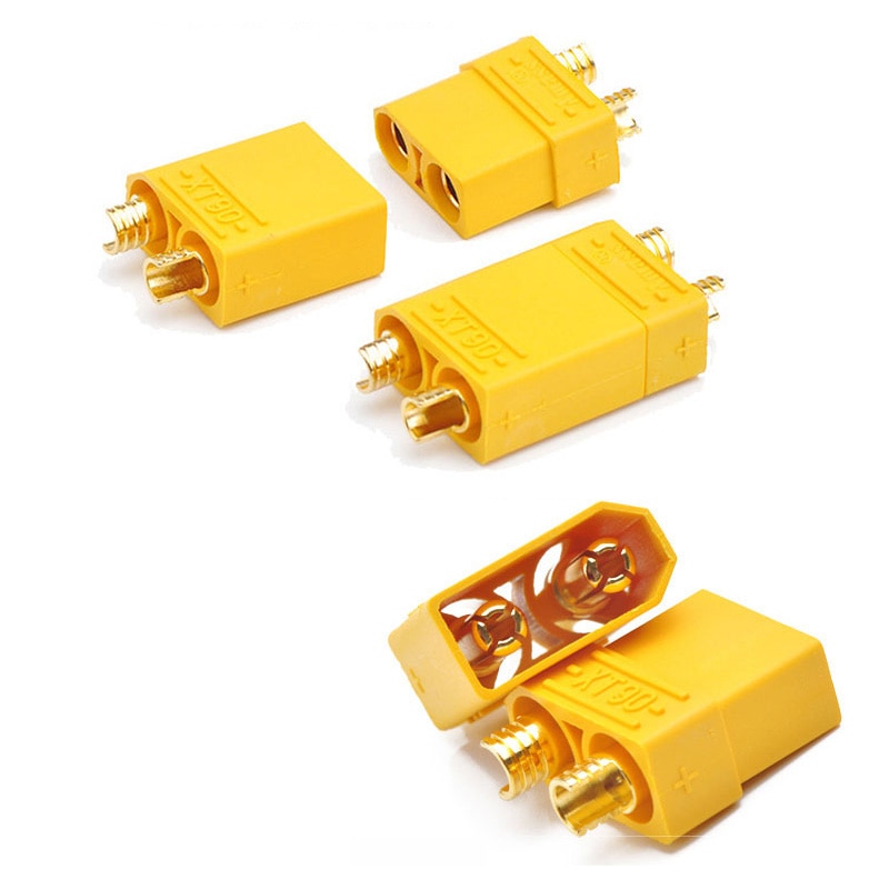 4pcs/lot Amass XT90 Battery Connector Set 4.5mm Male Female Gold Plated Banana Plug For RC Model Battery (2 pair)