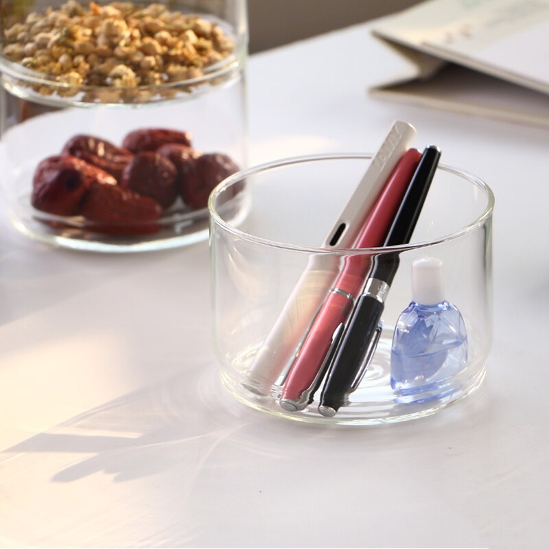 Tarros de almacenamiento transparentes, tarro apilable de vidrio Borosilica, recipiente para comida de cocina, conjunto de contenedores a granel, lata de almacenamiento para dulces, galletas y frutas