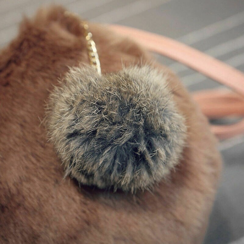 Crossbody Tassen Voor Vrouwen Pluizige Bont Faux Zakken Mode Vrouwelijke Schoudertas Pack Pompom Handtas Tote Dames Reizen Messenger Bag
