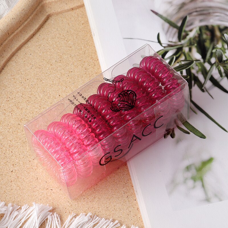 9pcs Elastic Hair Bands Colorful Spiral Hair Ties Telephone Wire Hair Accessories Girls Elastic Hair Bands Headband: style-10
