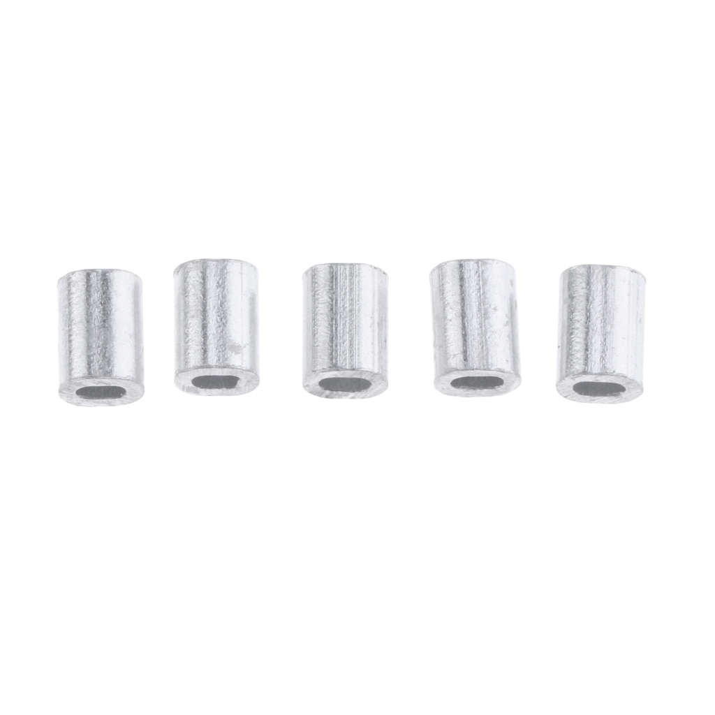100 st aluminium krymphylsor 0.8-1.5mm dubbla ovala fiskelina krympningsrör tråd krympkontakt fisketillbehör