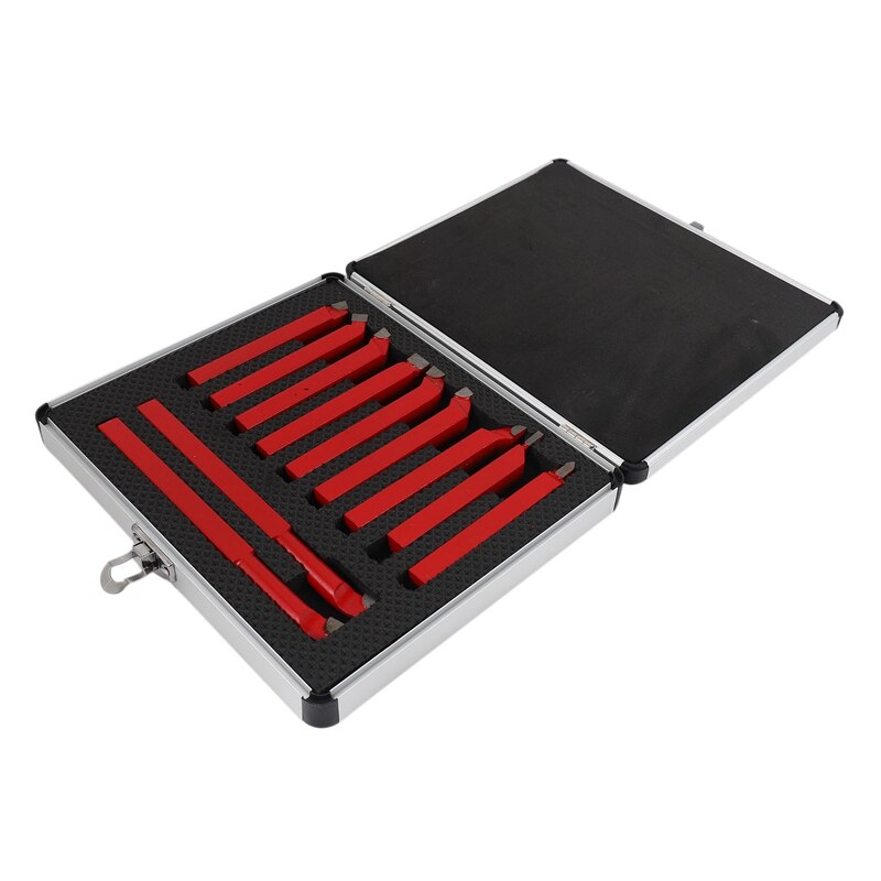 11Pcs 10x10 mm,Carbide Tip Tipped Bit Set Brazed Milling Cutter Tools For Metal Cnc Lathe, Welding Turning Tool Holder