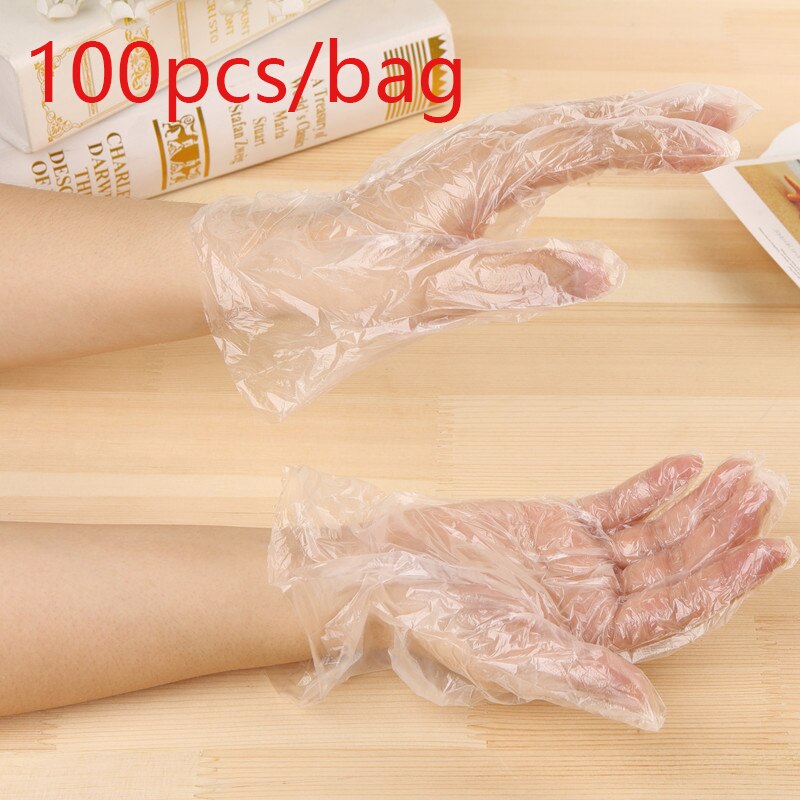 100x Reiniging Handschoen Wegwerp Plastic Handschoenen Food Grade Keuken Bbq Fruit Groente Handschoen Restaurant Transparante Veiligheid Hygiëne