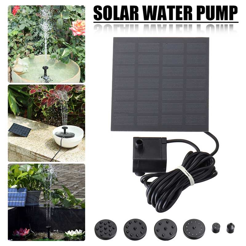 Solcelledrevet vannpumpesett solcellepanel vann flytende solcelledrevet fontene for fuglebad dam hage vannpumpe