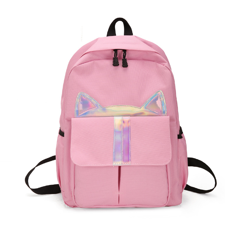 Sacs d'école d'adolescent pour des filles avec des chats sac à dos sac d'école femmes sacs d'école étudiant adolescent coloré dessin animé cartable grand: Rose