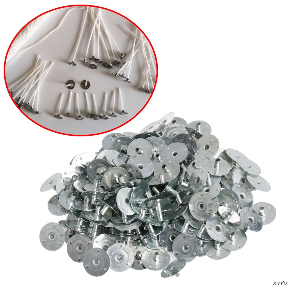 Support métallique pour mèche à bougie,accessoire couleur argent, idéal en fabrication de , dimensions 12,5x2,5 mm, 100 ou 200 pièces