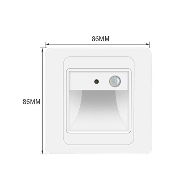 2W Night light Intelligent lamp PIR Motion Detector Recessed kitchen Wall Step Lamp Sensor Lamp Ladder Stair Light foyer LE H5Y6