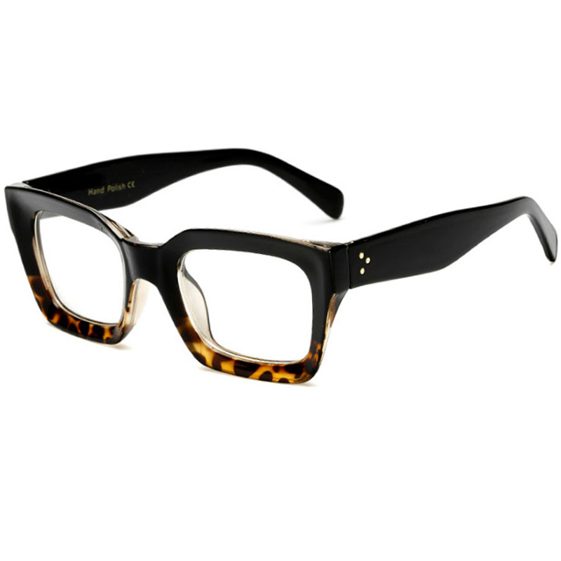 Gafas cuadradas negras para hombre y mujer, lentes transparentes Retro, ópticas transparentes de acetato ultraligeras, monturas de gafas