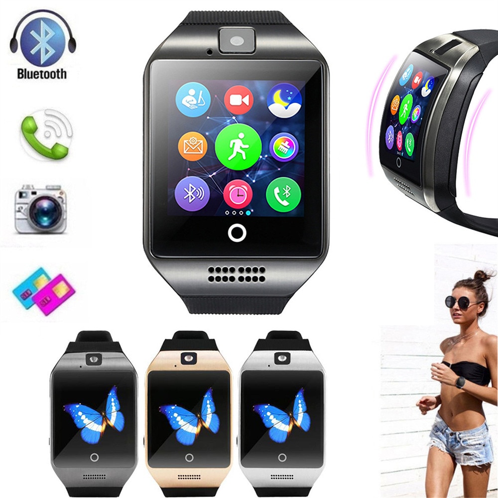 Niet Waterdicht Q18 Bluetoth Smart Horloge Gsm Camera Tf Card Telefoon Polshorloge Voor Android
