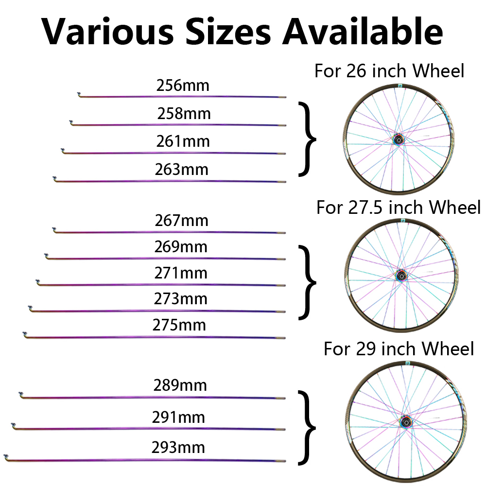 TANKE vélo 12 pièces rayons fil avec écrous pour 26/27.5/29 pouces roue vtt vélo de route en acier inoxydable haute résistance vélo rayon AM