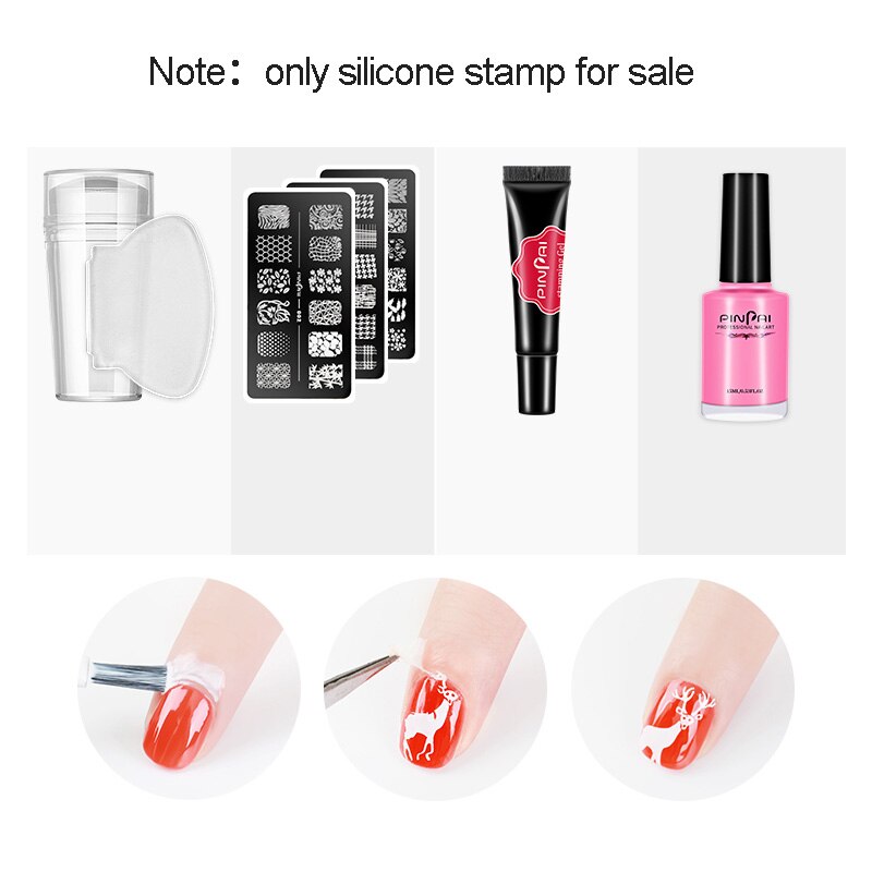 2 stk/sett ren klar gelé silikon nail art stamper skraper med hette gjennomsiktig spiker stempel stemplingsverktøy