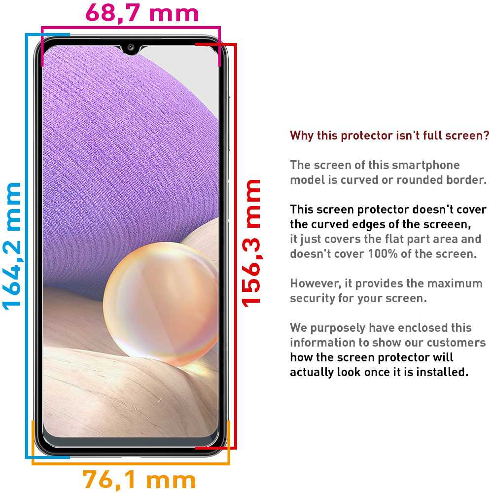 Premium Gehard Glas Compatibel Met Samsung Galaxy A32 5G Platte 9H Screen Protector Cover Front Shockproof Anti Shock