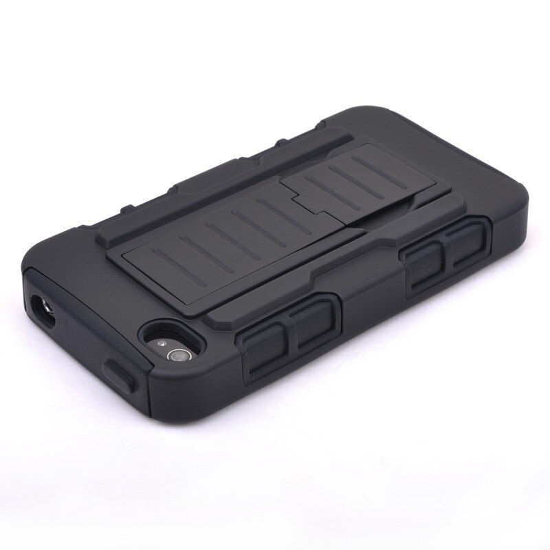 Robuste Stoßfest Rüstung Gürtelclip Holster Heavy Duty Abdeckung Fall Für iPhone 4/4 s Fällen Telefon Stand Halten Shell Haut Fundas