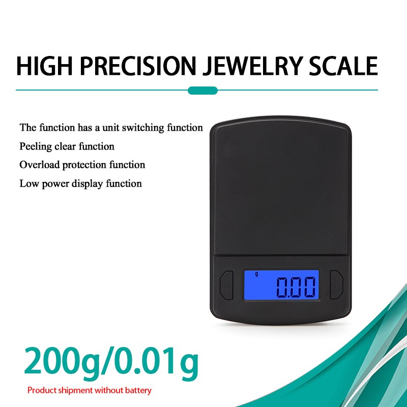5kg/0.1g köks digital matvåg mycket exakt vägande matvåg hushållsvåg matlagningsmåttverktyg g/oz/ml/fl: 200g-0.01g