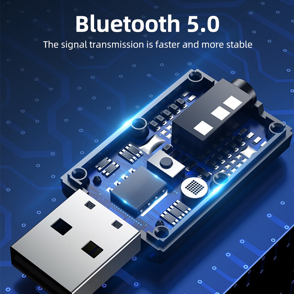 5,0 Bluetooth Adapter USB kabellos Bluetooth Empfänger Absender 2 in 1 Mini 3,5mm AUX USB Stereo Musik für TV Auto PC Kopf