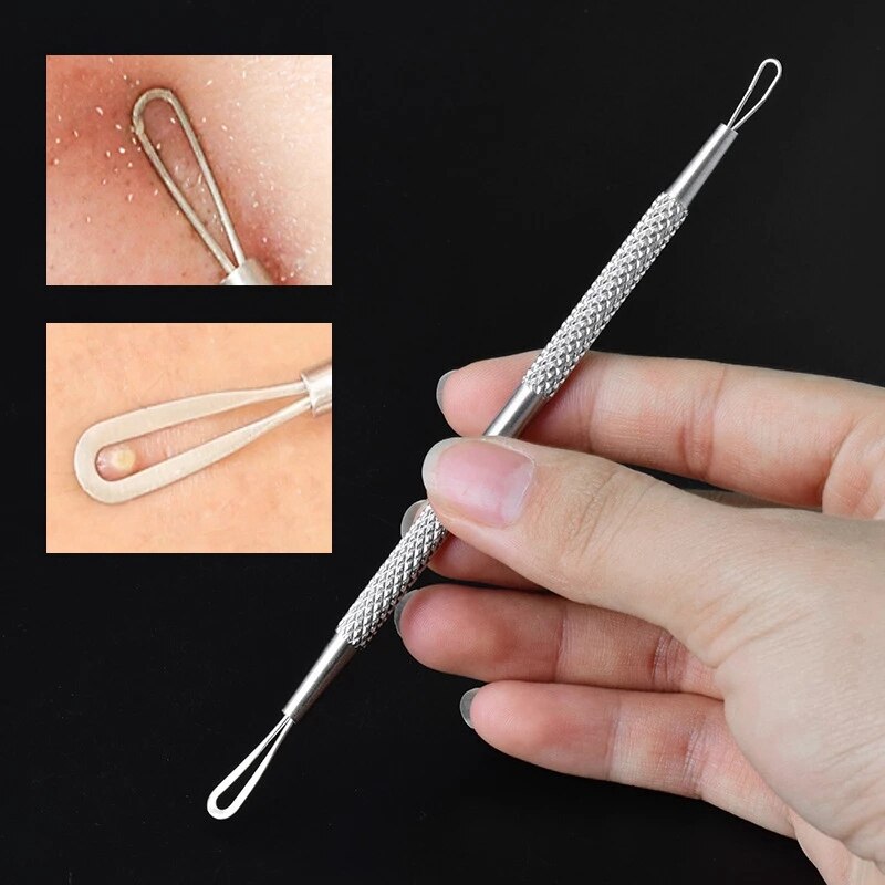 7Pcs/Lot Blackhead Remover Pimple Popper Tool Acne Extractor Kit For Nose Facial Pore Blemish Extraction Popping Needle