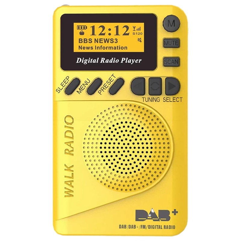 Pocket Radio Portable DAB Digital Radio Rechargeable FM Radio LCD Display Loudspeaker for Walk Run or Jogging