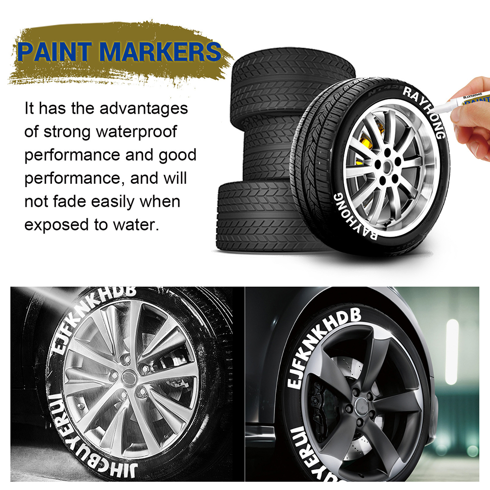 3 stücke Weiß Wasserdicht Autos Rad Reifen Öligen markieren Stift Auto Gummi Reifen Lackstift CD Metall dauerhaft Mangel Marker Graffiti berühren hoch